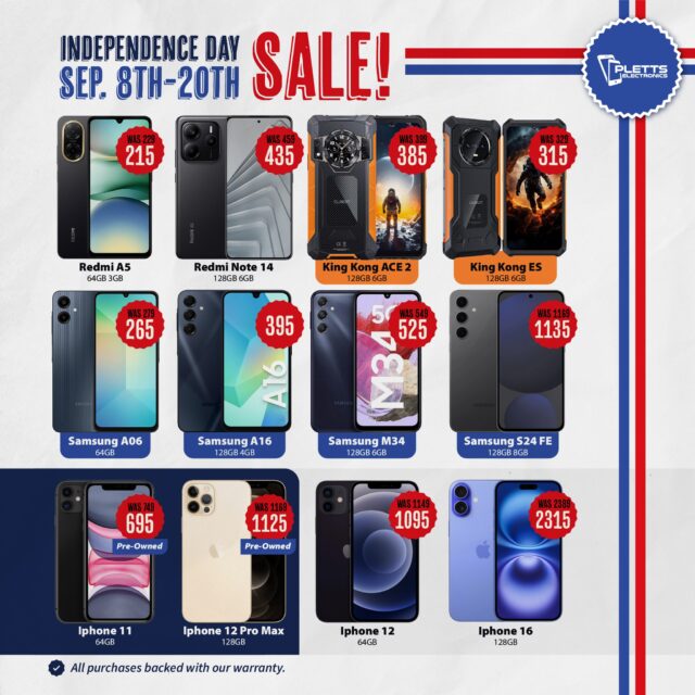 Proudly Belizean. Proudly celebrating YOU. 🇧🇿 This Independence season, we celebrate our country and our customers with deals made just for YOU!
From Sept 8–20, grab Independence Day savings on phones before they’re gone!
✅Independence Day Sale | Sept 8–20th
✅Branches: Spanish Lookout, San Ignacio, Belmopan, Belize City, Orange Walk, San Pedro
✅Shipping: daily shipping across the country with Ezy Delivery
✅Payment Options: layaway plans available
Great deals, local pride, and service you can trust.